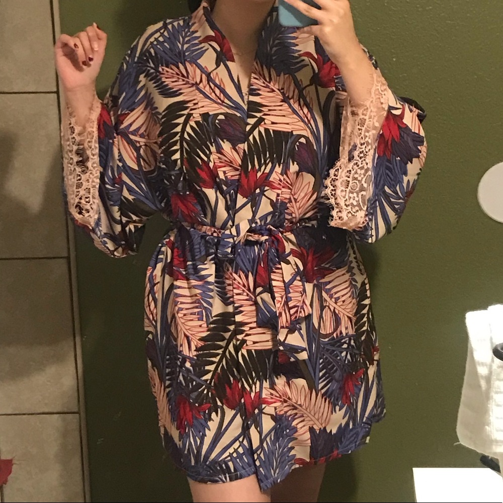 Japna lounge Floral Kimono 3 piece sleep set